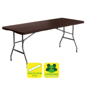 MESA DE RESINA PLEGABLE EFECTO RATÁN...