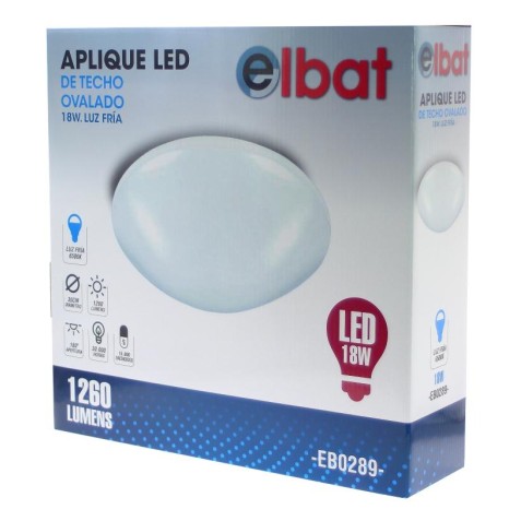 APLIQUE LED TECHO OVALADO 18W LUZ...