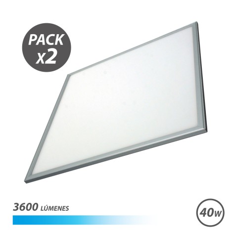 PACK 2 PANELES LED 60X60 40W LUZ FRIA...