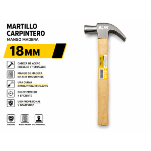 MARTILLO CARPINTERO 18MM MANGO MADERA BLIM