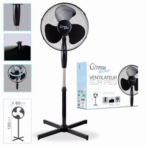 VENTILADOR DE PIE NEGRO 45W 120CM URBAN LIVING
