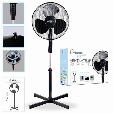 VENTILADOR DE PIE NEGRO 45W 120CM...
