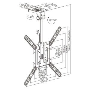 SOPORTE TECHO BASCULANTE TV 23" - 55"...