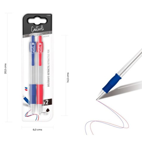 PACK 2 BOLÍGRAFOS RETRÁCTIL 1.0MM...