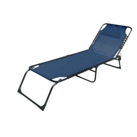 TUMBONA PLEGABLE CON ALMOHADA AZUL...