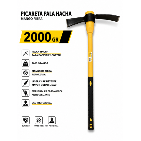 PICARETA PALA HACHA 2000GR MANGO...