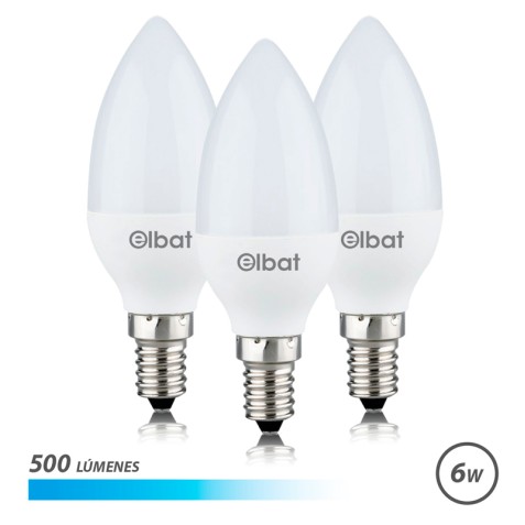 REAC PACK 3 BOMBILLAS LED C37 | 6W |...