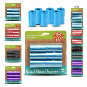 PACK 6 ROLLOS 20 BOLSA RECOGE EXCREMENTOS