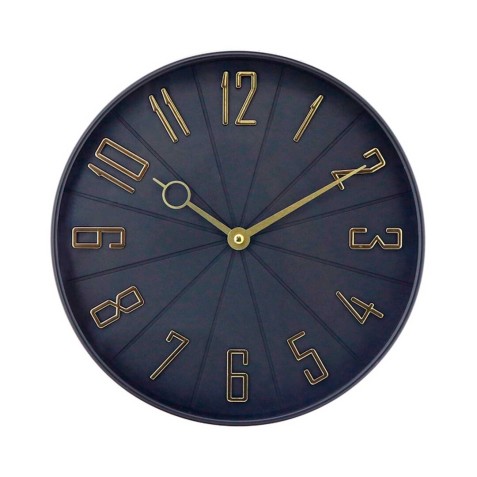 RELOJ DE PARED NEGRO DORADO CON...