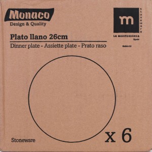 SET 6 PLATOS LLANOS 26CM MONACO IVORY...