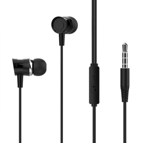 AURICULAR + MICROFONO EP20 MUSIC NEGRO