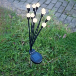 ESTACA SOLAR CON 10 LEDS LUZ CALIDA...