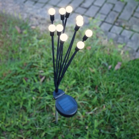 ESTACA SOLAR CON 10 LEDS LUZ CALIDA...