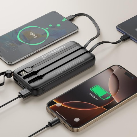 POWERBANK 10000MAH 3 SALIDAS NEGRO...
