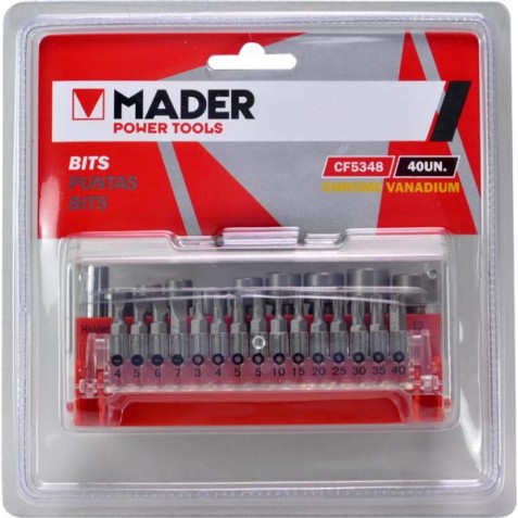 JUEGO VASOS Y PUNTAS 40PCS CRV MADER