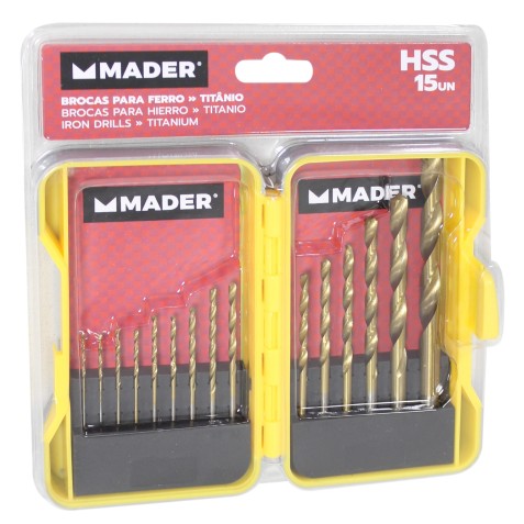 JUEGO 15 UND BROCAS HSS PARA METAL MADER