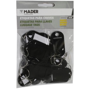 ETIQUETAS PARA LLAVES NEGRO 25 Udes. MADER