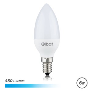 BOMBILLA LED C37 | 6W | 480LM | E14 | LUZ FRIA | ELBAT