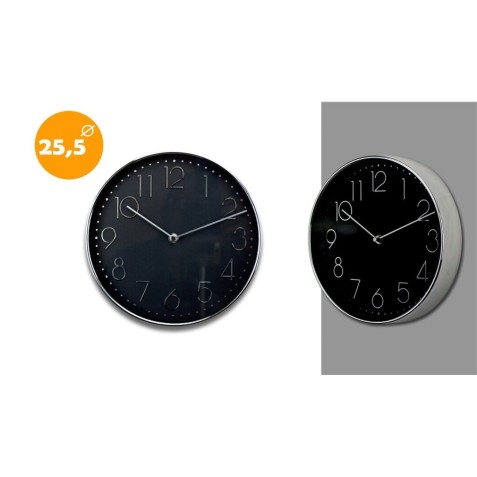 RELOJ COLOR CROMADO-NEGRO 25.5CM...