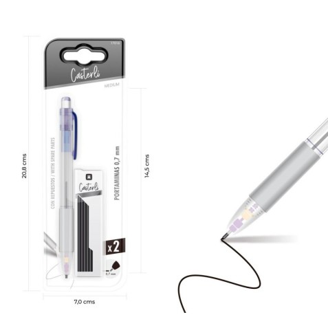 PORTAMINAS 0.7MM CON REPUESTOS CASTERLI