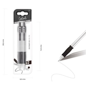 PACK 2 BOLÍGRAFOS GEL 0.7MM NEGRO CASTERLI