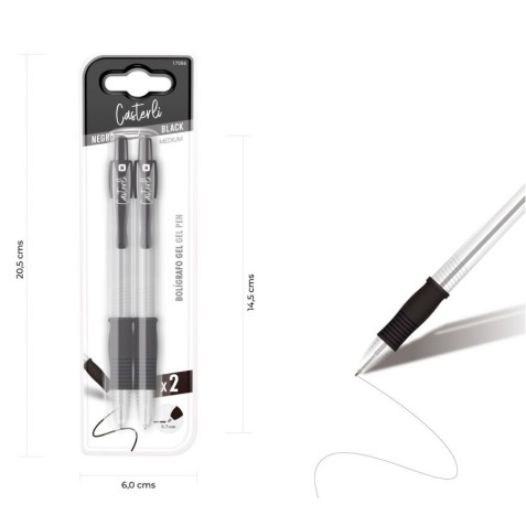 PACK 2 BOLÍGRAFOS GEL 0.7MM NEGRO...
