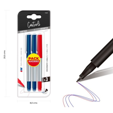 PACK 3 BOLÍGRAFOS C-BALL 5 TINTA...