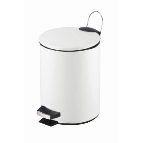 PAPELERA METALICA CON PEDAL BLANCA...