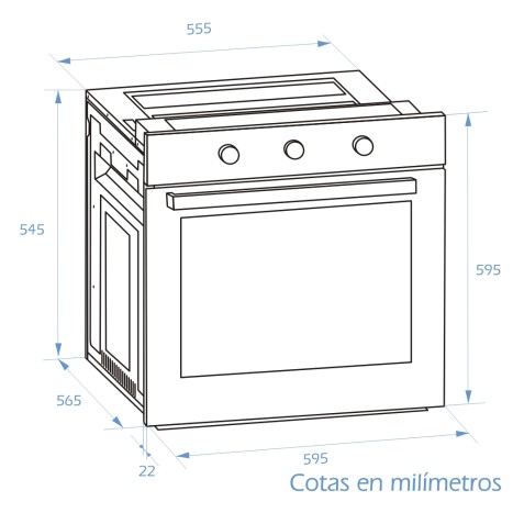 HORNO DE ENCASTRE 60 LITROS ACERO...