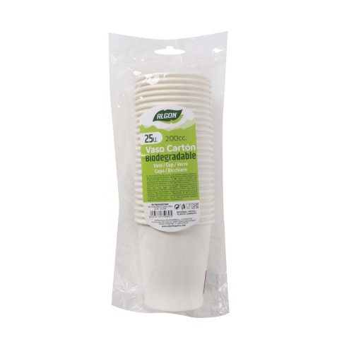 SET 25 VASO BLANCO CARTON 200CC ALGON
