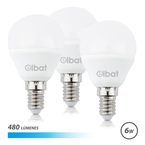 PACK 3 BOMBILLAS LED G45 | 6W | 480LM...