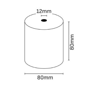 ROLLO PAPEL TÉRMICO 80X80X12MM OQONOS