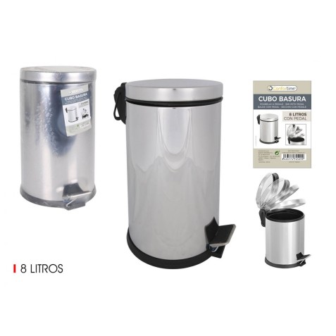 CUBO DE BASURA METALICO CON PEDAL 8L...