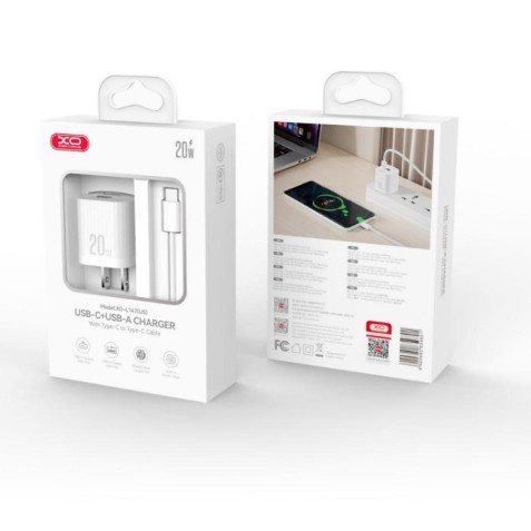 CARGADOR USB 20W 1X USB-A Y 1X USB-C...
