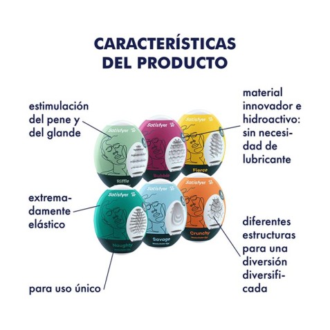 PACK 6 HUEVOS MASTURBADORES SATISFYER