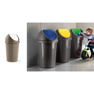 REACONDICIONADO CONTENEDOR DE BASURA 65 LITROS TAPA AMARILLA BLIM