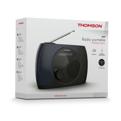 RADIO FM PORTATIL NEGRO RT350 THOMSON