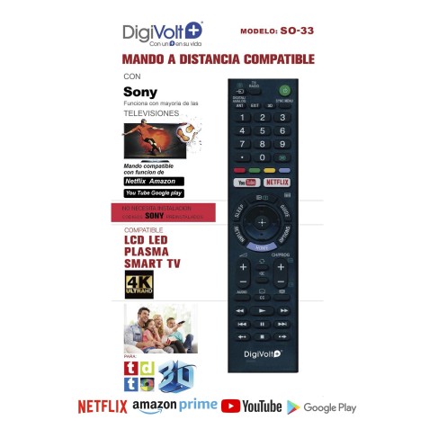 MANDO A DISTANCIA COMPATIBLE SONY...