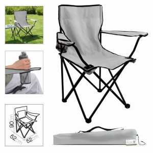 SILLA CAMPING PLEGABLE GRIS CLARO...