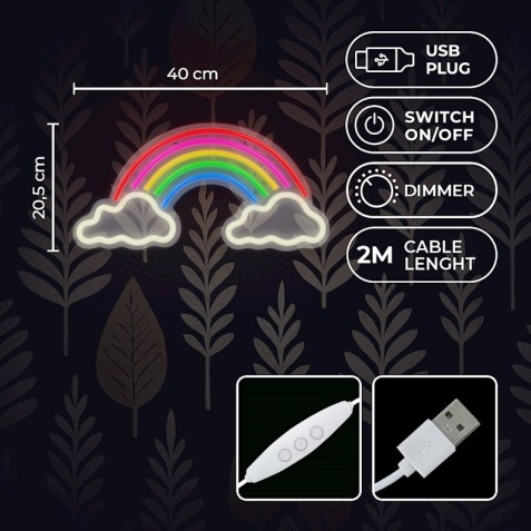 LAMPARA DECORATIVA NEON LED RAINBOW...