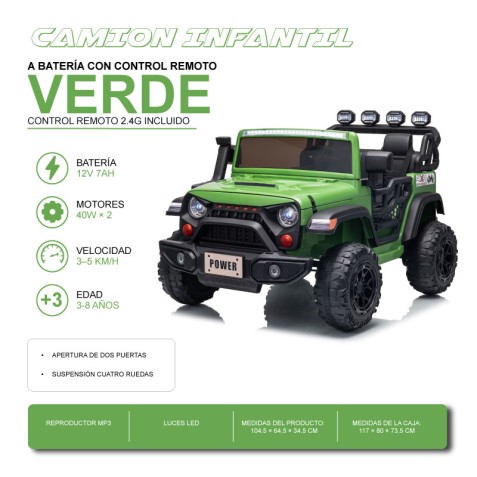 COCHE INFANTIL A BATERIA CON CONTROL...