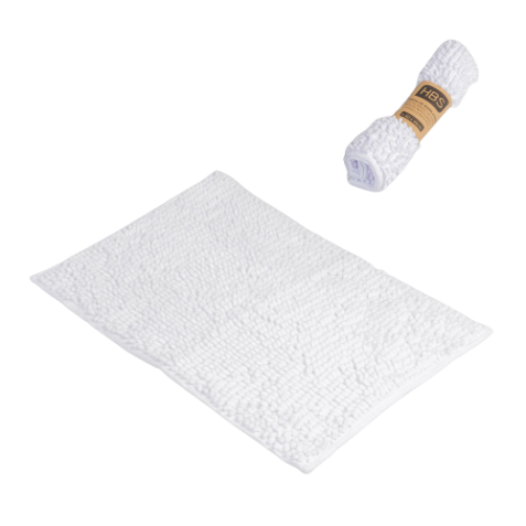 ALFOMBRA BAÑO CHENILLA BLANCO 60X40 HBS