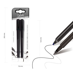 PACK DE 2 MARCADORES PERMANENTE DOBLE PUNTA NEGROS CASTERLI