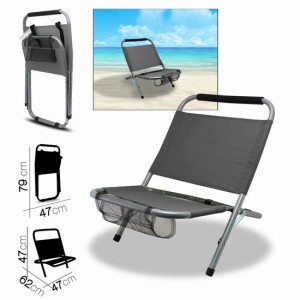 SILLA DE PLAYA ANTRACITA 62X47XH47CM