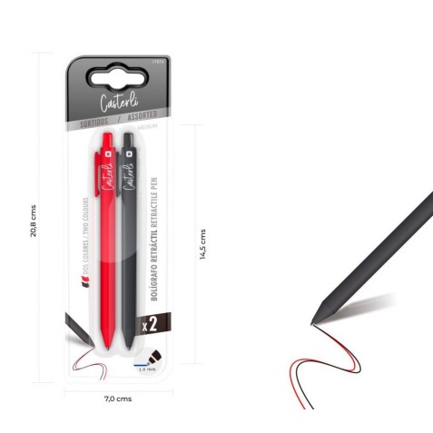 PACK 2 BOLÍGRAFOS RETRÁCTIL 1.0MM...