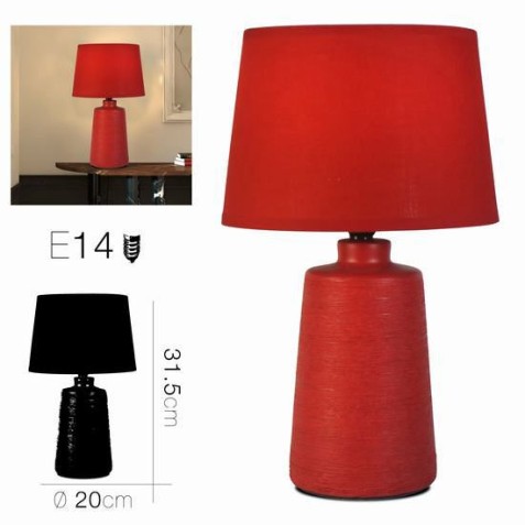 LAMPARA CERAMICA DE SOBREMESA ROJA...