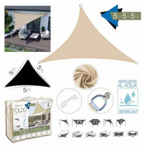 TOLDO TRIANGULAR 5X5X5 METROS BEIGE...
