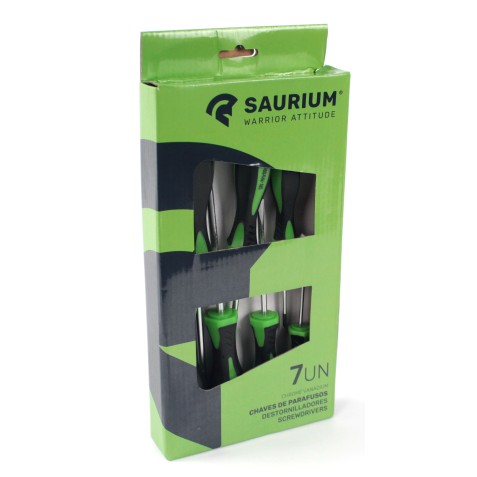 JUEGO 7 PIEZAS DESTORNILLADORES SAURIUM