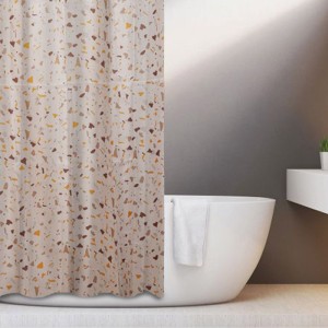 CORTINA DE BAÑO 100% POLIESTER GRANITO HBS