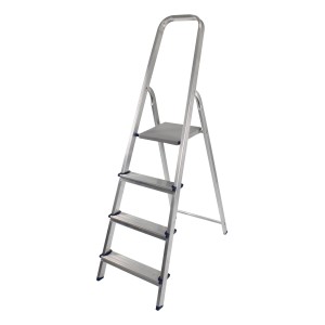 ESCALERA ALUMINIO 4 PELDAÑOS MADER